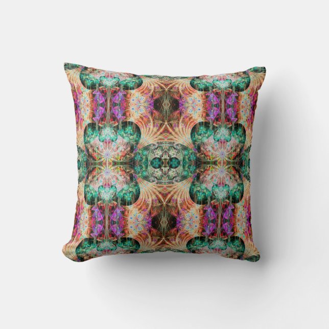 Abstract seamless pattern with flowers and decorat cushion (Front)
