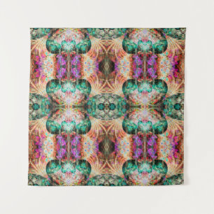 Abstract seamless pattern with flowers and decorat tapestry