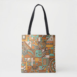 Abstract seamless pattern with geometric elements. tote bag