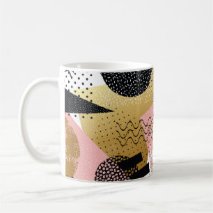 Abstract seamless pattern with gold foil pink blac coffee mug
