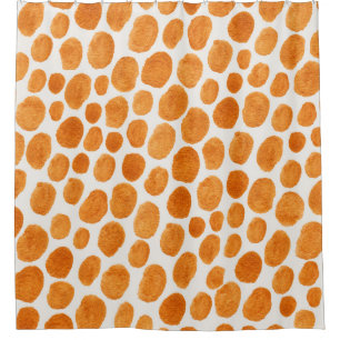 Abstract seamless pattern with golden polka dots shower curtain