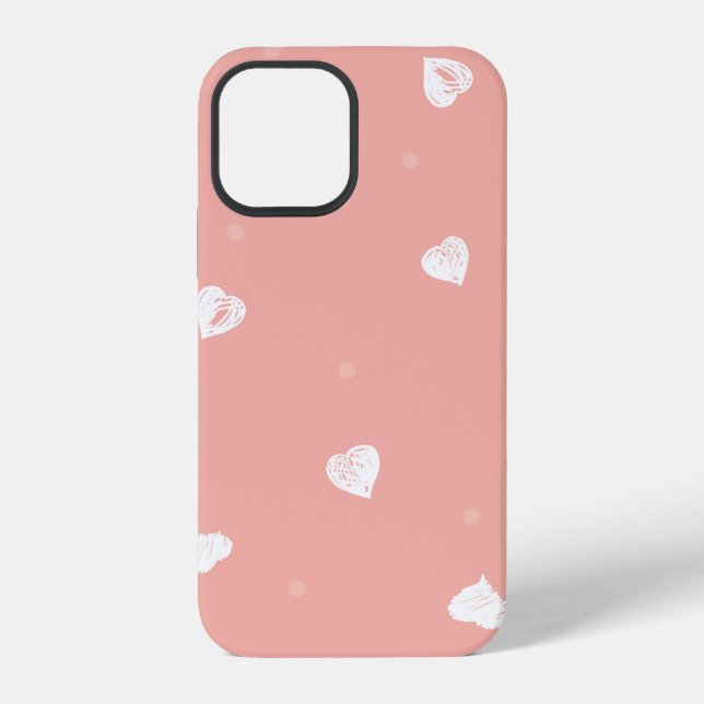 Abstract seamless pattern with hand drawing hearts iPhone case (Back)