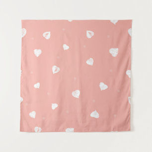 Abstract seamless pattern with hand drawing hearts tapestry