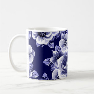 Abstract seamless pattern with plants, herbs and f coffee mug