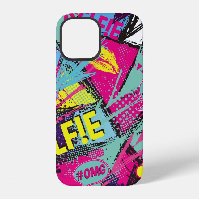 Abstract seamless pattern with Pop art comicspeech iPhone Case (Back)