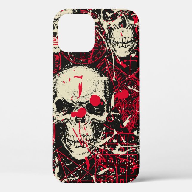 Abstract seamless pattern with sinister human skul Case-Mate iPhone case (Back)