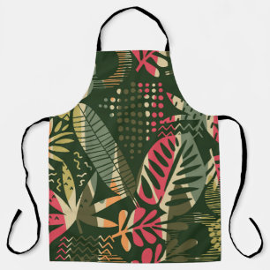 Abstract seamless pattern with tropical leaves. Ha Apron