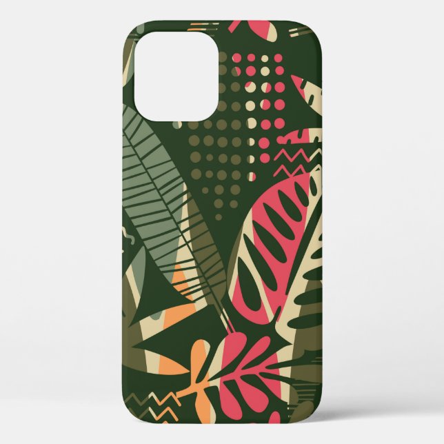 Abstract seamless pattern with tropical leaves. Ha Case-Mate iPhone Case (Back)