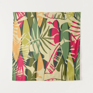 Abstract seamless pattern with tropical leaves. Ha Tapestry