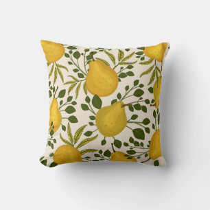 Abstract seamless pattern with yellow pears and le cushion