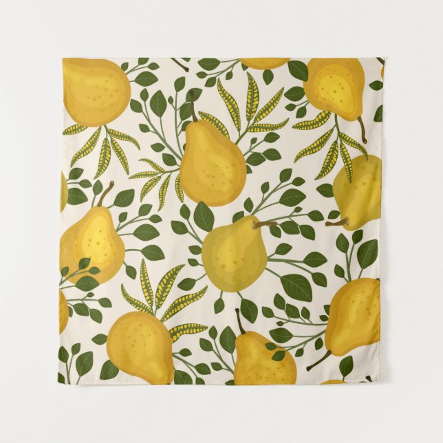 Abstract seamless pattern with yellow pears and le tapestry (Front)