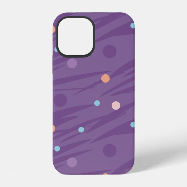Abstract seamless purple pattern with circles and  iPhone case (Back)