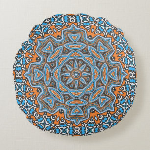 Abstract seamless round mandala mosaic tile kaleid cushion