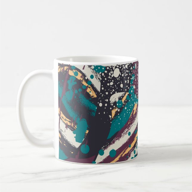 Abstract seamless stylish pattern with grunge elem coffee mug (Left)