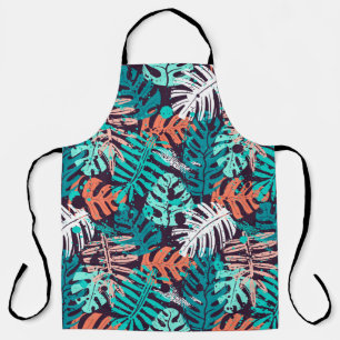 Abstract seamless tropical leaves pattern. Creativ Apron