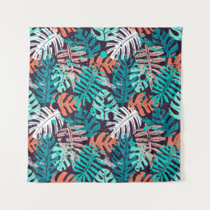 Abstract seamless tropical leaves pattern. Creativ Tapestry