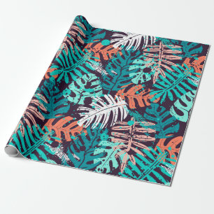 Abstract seamless tropical leaves pattern. Creativ Wrapping Paper