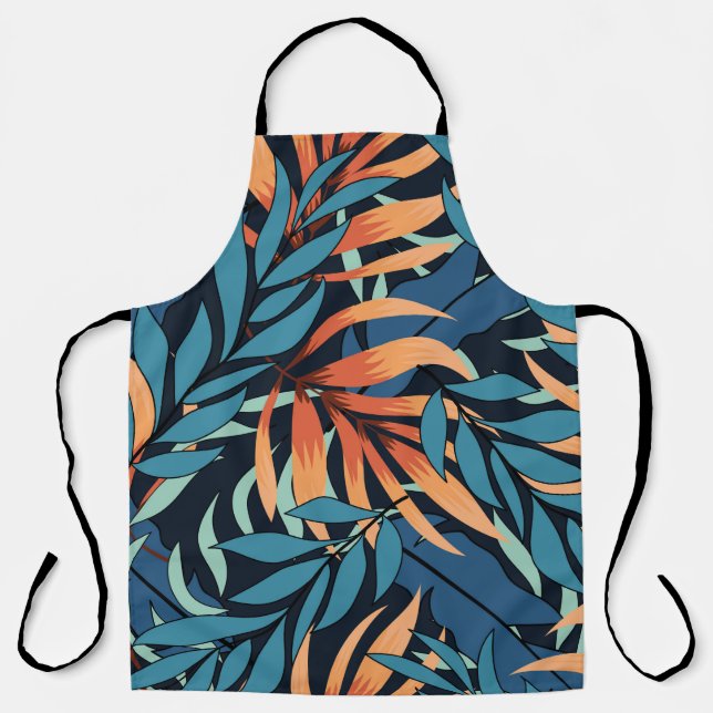 Abstract seamless tropical pattern with pastel pla apron (Front)