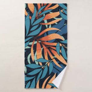 Abstract seamless tropical pattern with pastel pla bath towel