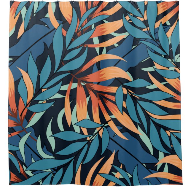 Abstract seamless tropical pattern with pastel pla shower curtain (Front)