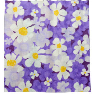 Abstract seamless vintage flower pattern shower curtain
