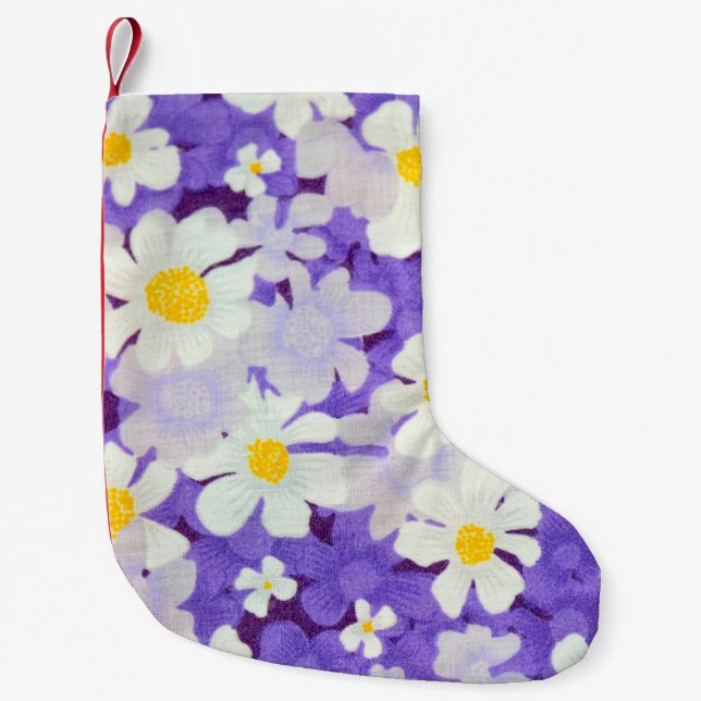Abstract seamless vintage flower pattern small christmas stocking (Front)
