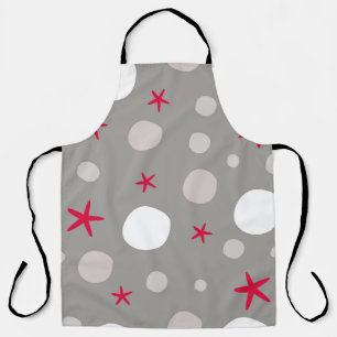Abstract seamless vintage pattern on grey backgrou apron