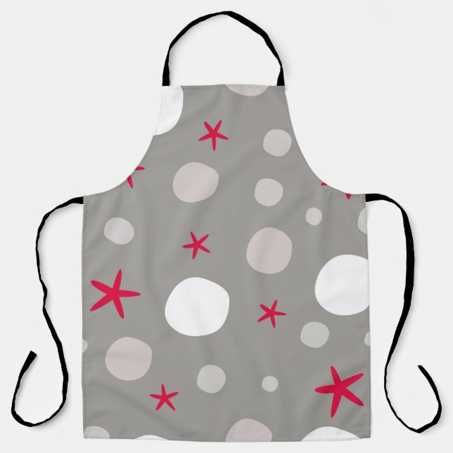 Abstract seamless vintage pattern on grey backgrou apron (Front)