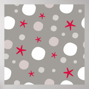 Abstract seamless vintage pattern on grey backgrou poster