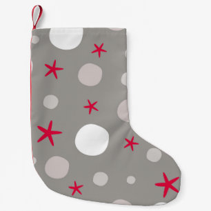 Abstract seamless vintage pattern on grey backgrou small christmas stocking