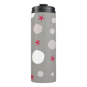 Abstract seamless vintage pattern on grey backgrou thermal tumbler