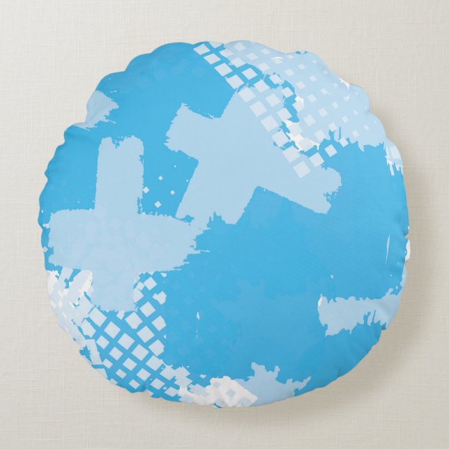 Abstract seamless vintage pattern. Repetitive colo Round Cushion (Front)