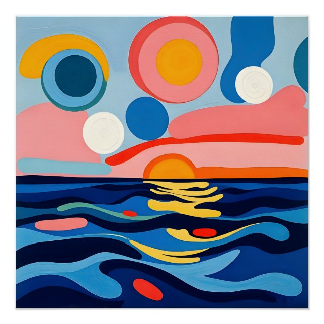 Abstract Seascape Art Poster (Front)