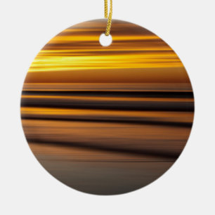 Abstract seascape at sunset, CA Ceramic Tree Decoration