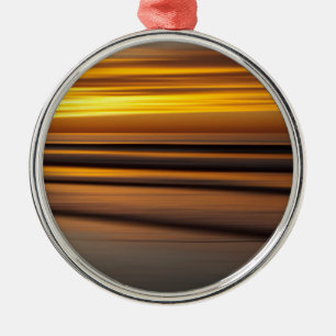 Abstract seascape at sunset, CA Metal Tree Decoration