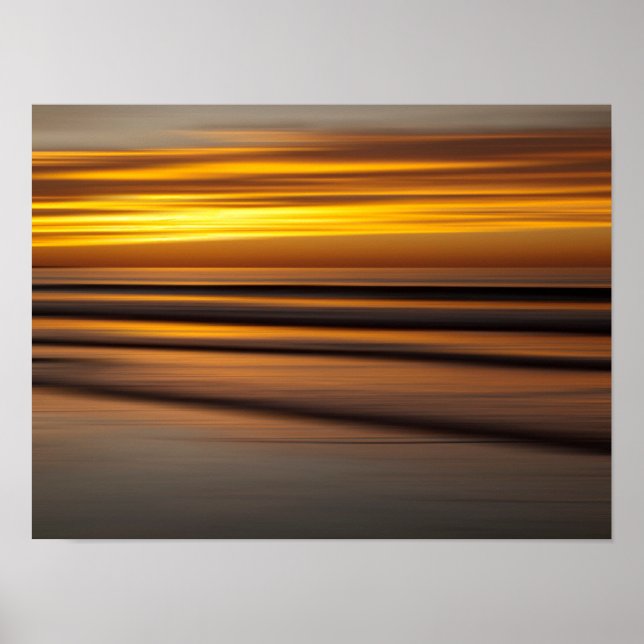 Abstract seascape at sunset, CA Poster (Front)