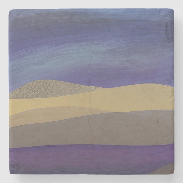 Abstract Seascape Fractured Dunes 15 Stone Coaster (Front)