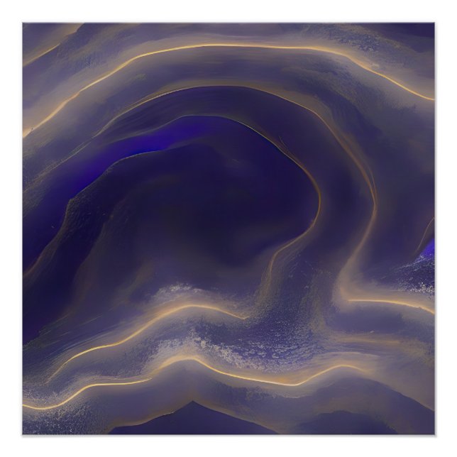 Abstract Seascape Fractured Waves 03 Poster (Front)
