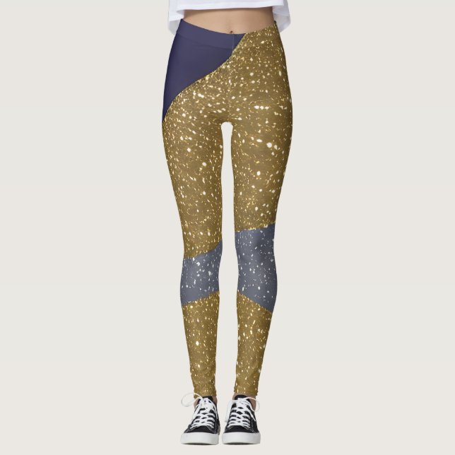 Abstract Seascape Fractured Waves 10 Leggings (Front)
