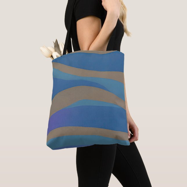Abstract Seascape Fractured Waves 12 Tote Bag (Close Up)