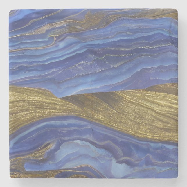 Abstract Seascape Fractured Waves 14 Stone Coaster (Front)