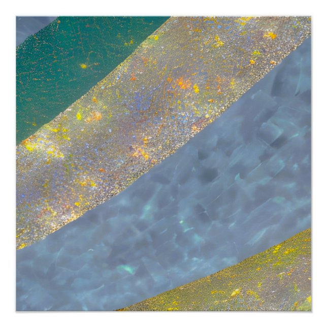 Abstract Seascape Fractured Waves 16 Poster (Front)