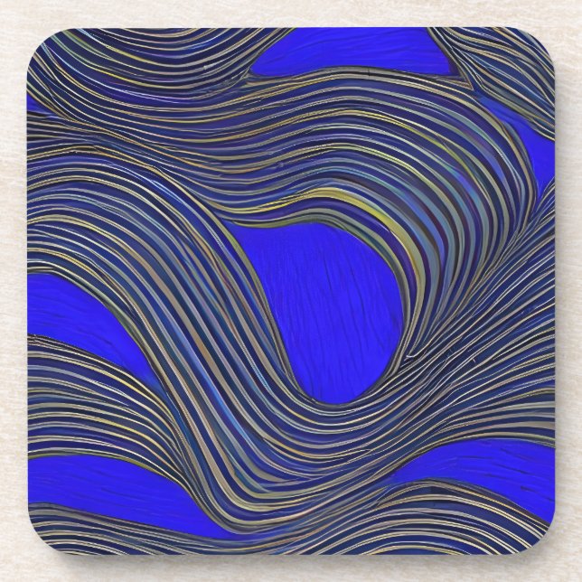 Abstract Seascape Fractured Waves 18 Coaster (Front)