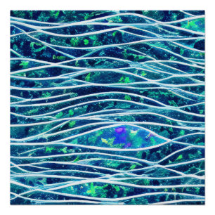 Abstract Seascape Fractured Waves 19 Poster