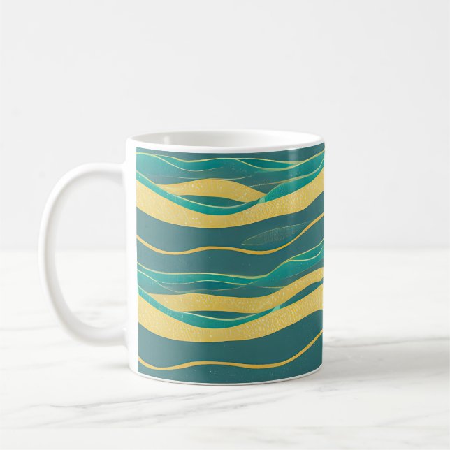 Abstract Seascape Fractured Waves 20 Coffee Mug (Left)