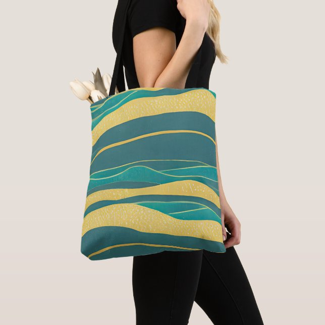 Abstract Seascape Fractured Waves 20 Tote Bag (Close Up)