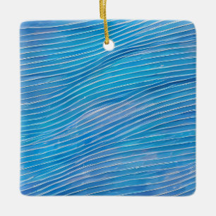 Abstract Seascape Fractured Waves 21  Ceramic Ornament