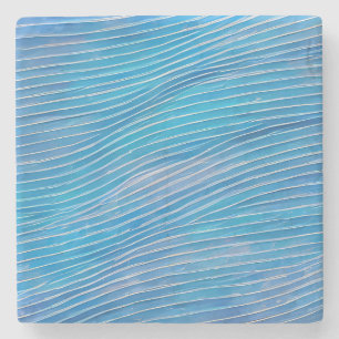 Abstract Seascape Fractured Waves 21  Stone Coaster