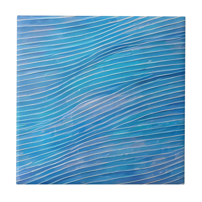 Abstract Seascape Fractured Waves 21  Tile (Front)