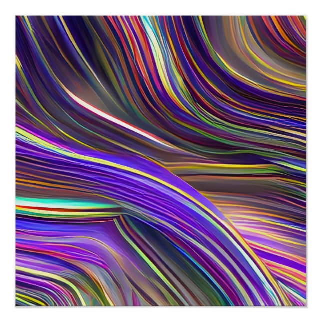 Abstract Seascape Fractured Waves 24 Poster (Front)